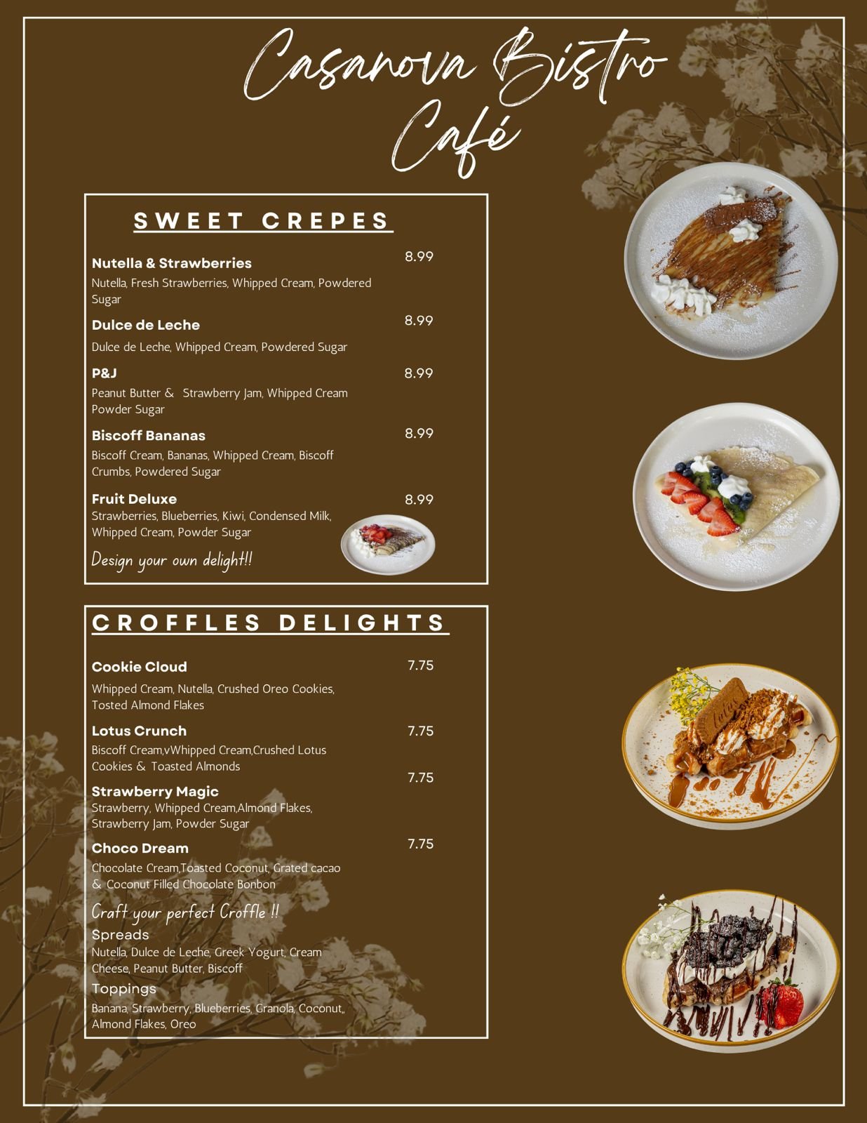 Casanova Bistro Cafe menu page 3